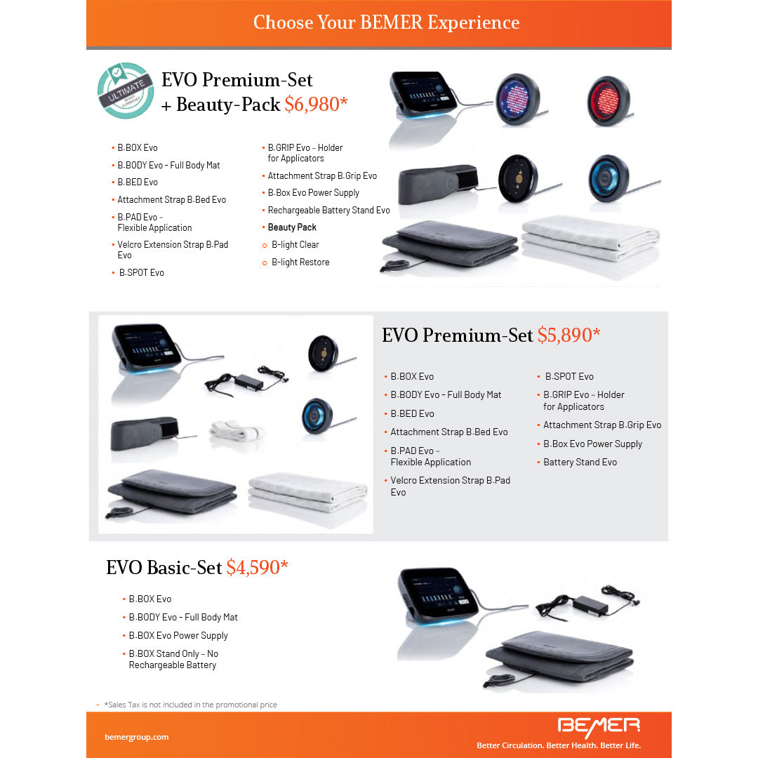BEMER EVO Set with Beauty Pack Price Flyer