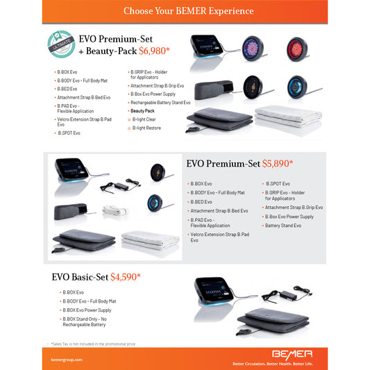 BEMER EVO Set with Beauty Pack Price Flyer