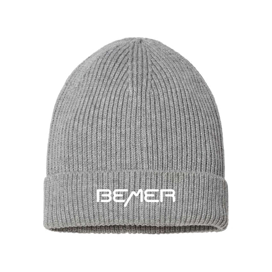 Fine Rib Cuffed Beanie Gray